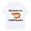 Funny My Back Is In Crippling Pain Shrimp Meme Crewneck T Shirt Fashion T-shirt Women Casual T-shirts Women Clothing