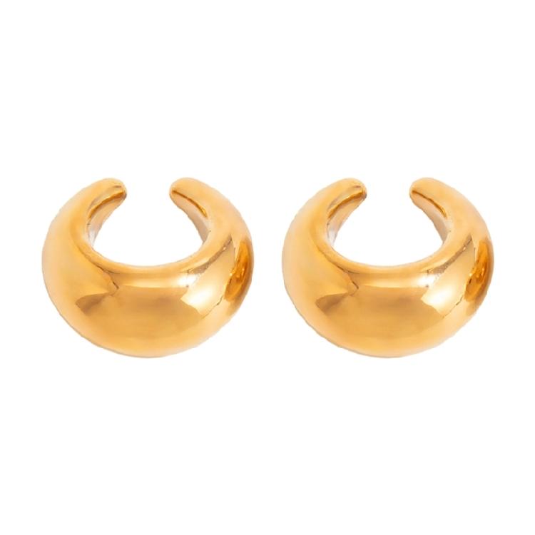 Stacked Cut Ear Clips No Piercing Jewelry Gold And White Gold Variants Comfort Wear All Day Ear Accessories