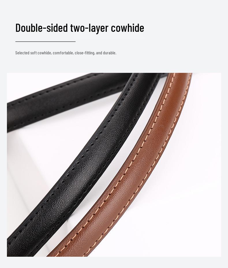 Women's Genuine Leather Dress Belt - Versatile, Thin, Fashionable Cowhide Waistband for Business Fashion