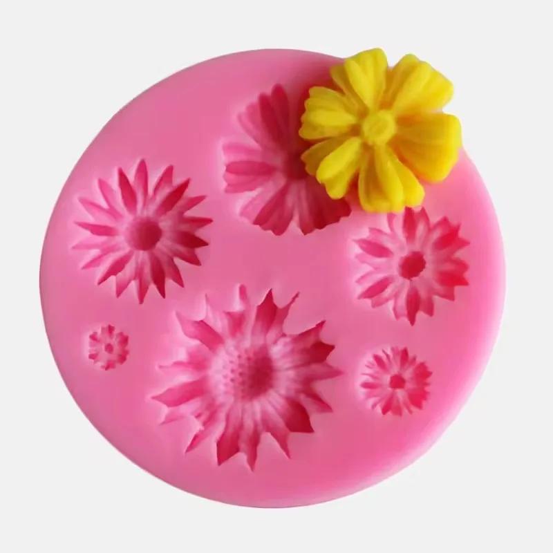 3D květinové silikonové formičky Fondant Řemeslný dort Cukroví Čokoláda Sugarcraft Ledové pečivo Forma na pečení