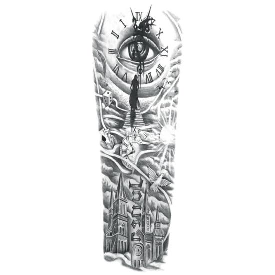 

Водонепроникні повні тимчасові татуювання. Рука. Тимчасове татуювання. Переносні татуювання. Аксесуари. Боді-арт 23