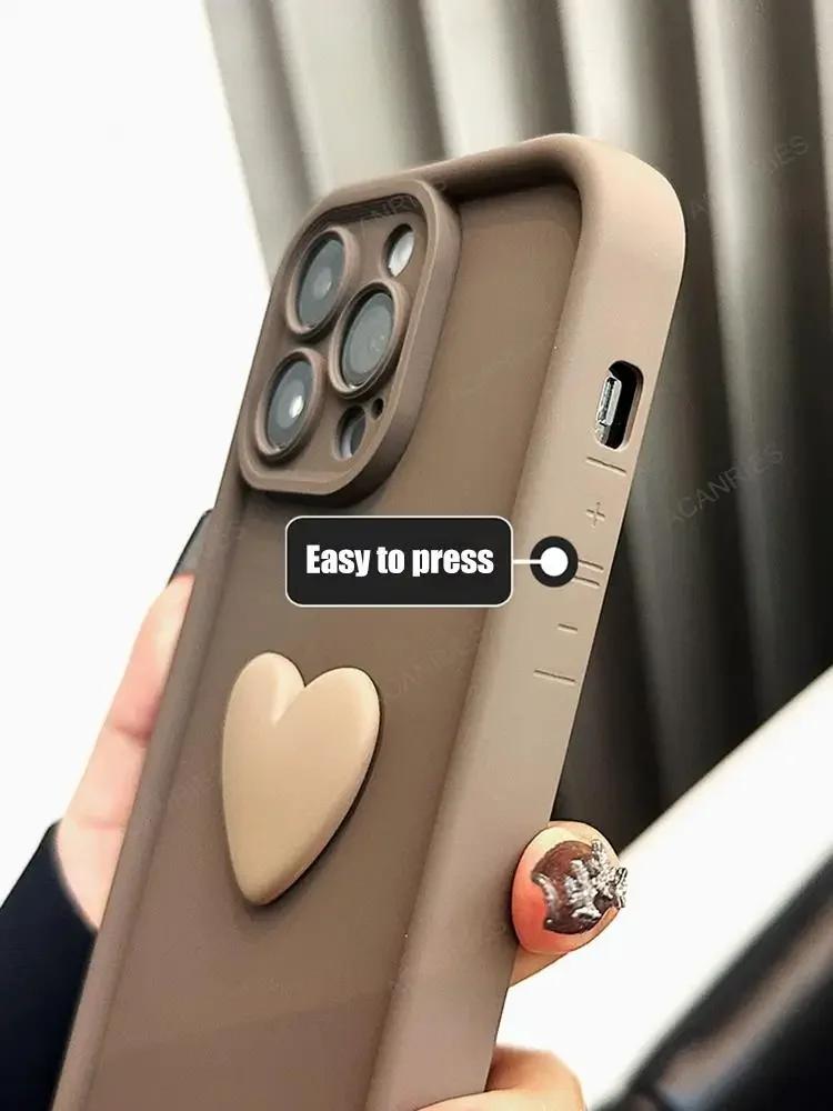 Cute 3D Love Heart Silicone Case For Xiaomi 15 Ultra 17T Pro Matte TPU Camera Lens Protection Shockproof Cover For Mi 15 Ultra