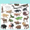 Realistisches 24-teiliges PVC-Tiermodell-Set mit Schildkröten, Fröschen, Kobras, Waschbären und mehr