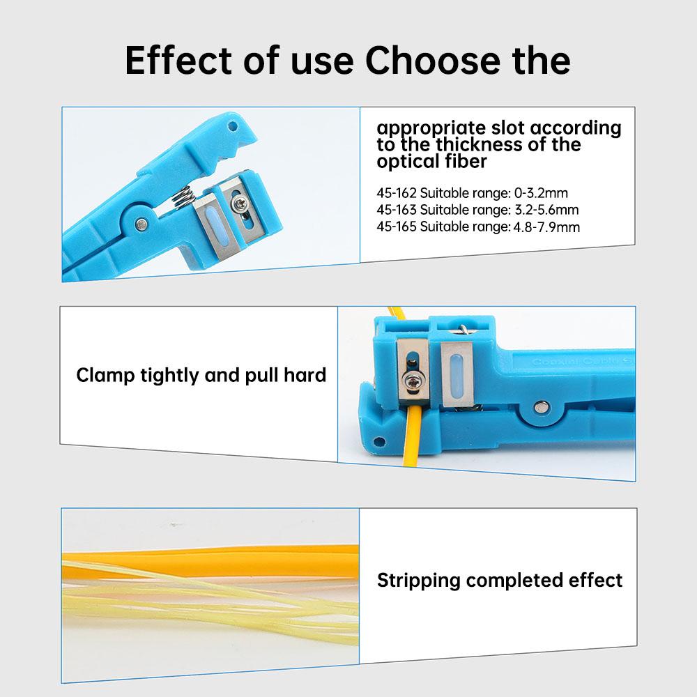 1/3pcs 45-162 45-163 45-165 Fiber Cable Ribbon Stripper Adjustable Cable Slitter For 0~3.2mm/3.2~5.6mm/4.8~7.9mm Manual Tools