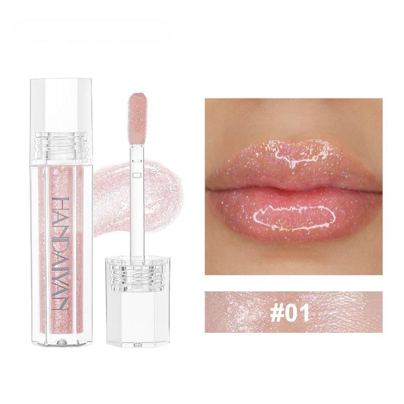 Pearl Lip Gloss - Moisturizing and Shimmering Color Lip Coating - Transparent and Hydrating - Easy To Apply