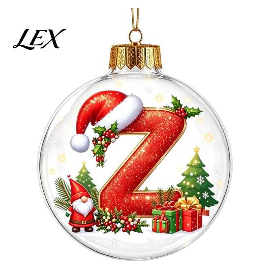 Indoor Outdoor Xmas Hanging Ornaments 26?Letter Acrylic Christmas Ball Ornament, 3D Crystal Style Alphabet Tree Decorations Pendant, Home