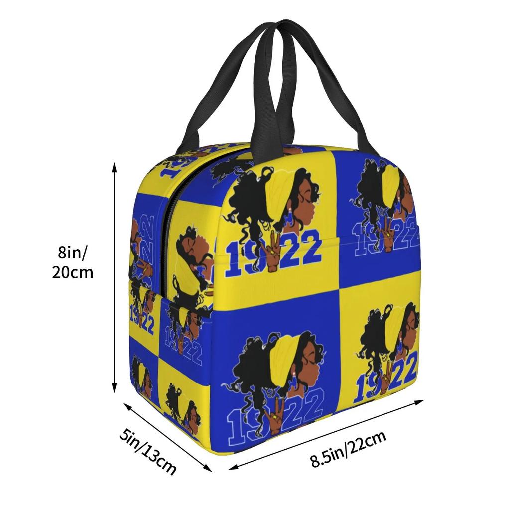 SGRHO1922 Sigma Gamma Rho Insulated Lunch Bag for School Office African American Sorority Portable Cooler Thermal Bento Box