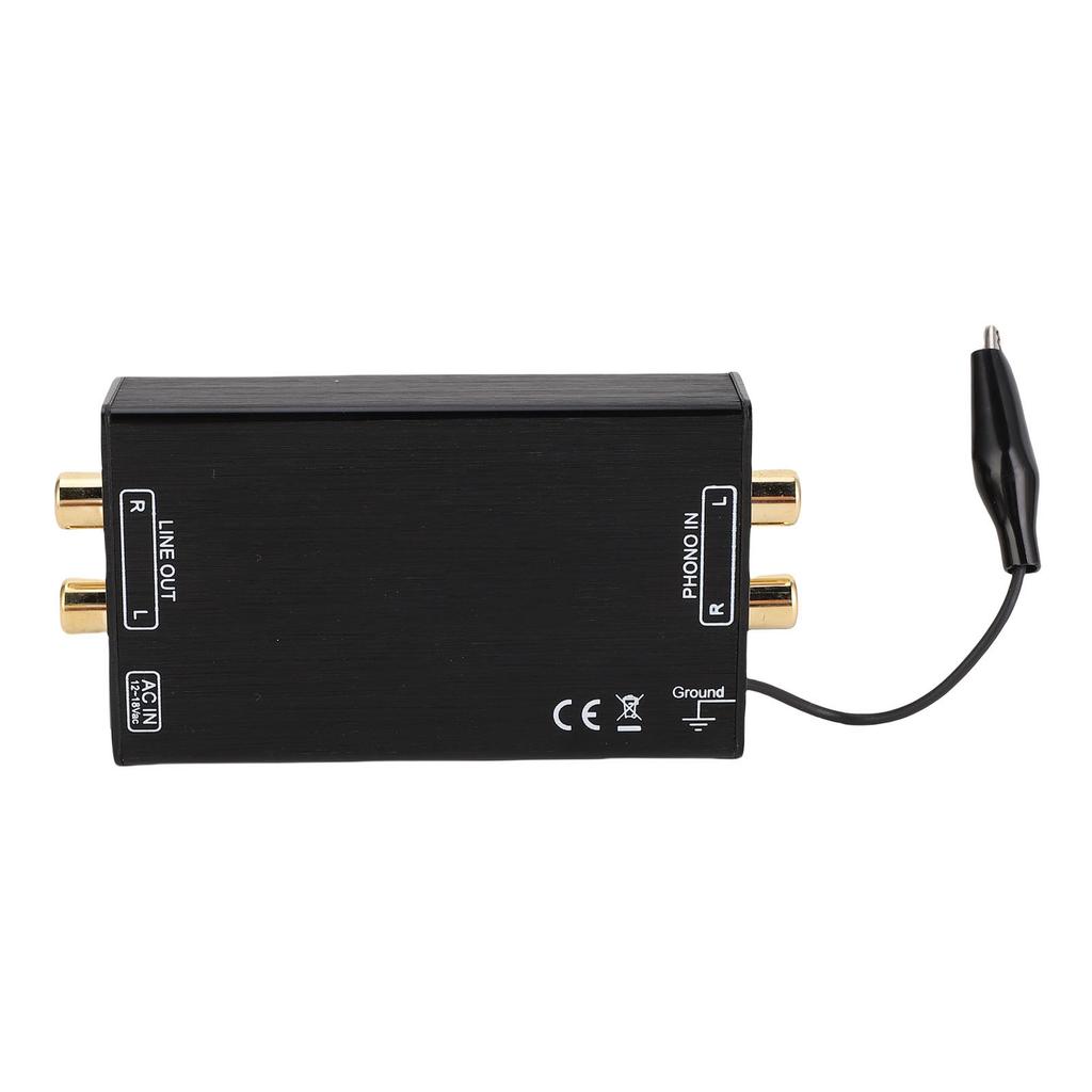 Phono Preamp 2 Input 2 Output Super Low Noise Mini Stereo Audio Phono Preamp with 2 Composite Video Interface for Record Player