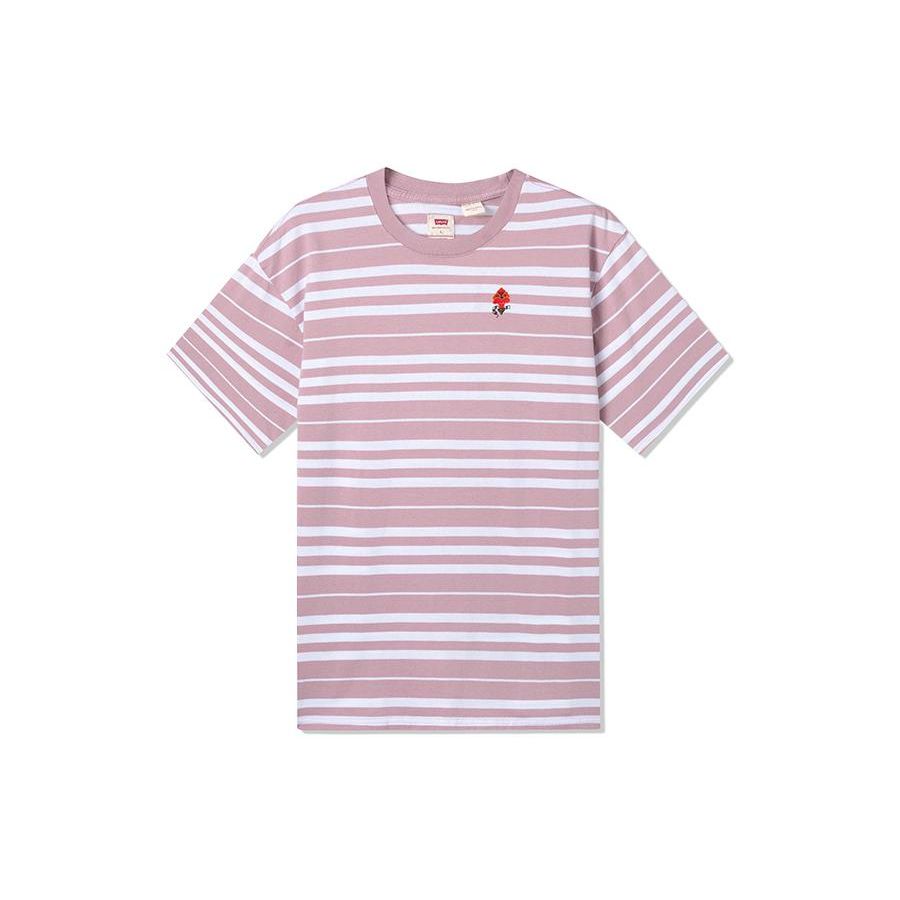 

Футболка Levis Striped Logo Round Neck с круглым вырезом, женская, розовая 36254-0011 XL