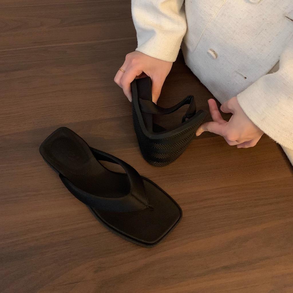 Wedge Heel Slipper Slides Women Clip Toe Vacation Beach Flip Flops Narrow Summer Sandals Casual Shoes Comfort Footwears