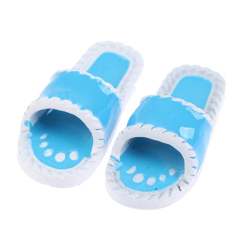 1/12 Scale Dollhouse Miniature Mini Slipper For Doll Shoes Accessories