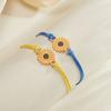 2pcs/set Sunflower Bracelet Daisy Flower Handmade Braided Rope Adjustable Charm Bracelets Couple Lover Promise Wish Card Jewelry