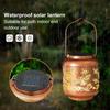 LED Hollow Iron Decor Light Warm Light Wrought Iron Solar Light Hollowed Hanging Light for Patio Yard Lawn Backyard Decor