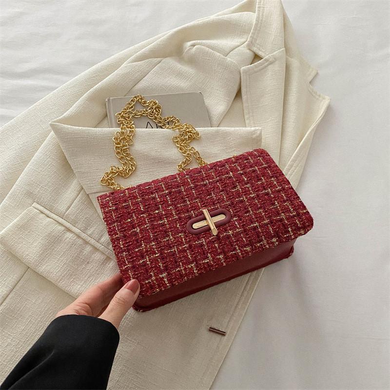 Trendy Pu Street Style Shoulder Bag With Chain Strap 2024 New Spring Crossbody Bag красный