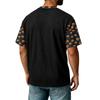 Herren Casual Corduroy Kurzarm Leicht Atmungsaktiv Rundhalsausschnitt Oberteil Halloween-Thema Aufdruck Buchstaben Design Bequeme Passform