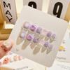 ZEELPETAL 12 Pcs Fake Nails for Kids Girls – Colorful Full Cover Press-On Acrylic Nails with Multi Design & Patterns, Short Stick-On False Nail Ti