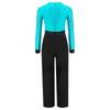 Boys Latin Dance Jumpsuit Color Block Design V Neck Long Sleeve Full Body Leotard Skating Performance Costume