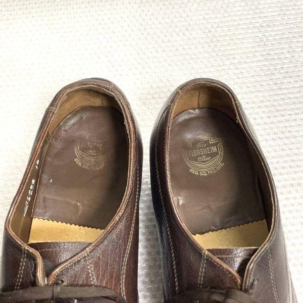 60er 70er Vintage Florsheim Größe 10E 27.5 28.0cm U-Spitze Business Schuhe Braun(GEBRAUCHT)