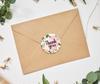 Darling Souvenir Personalized Floral Border Elegant 1.6 Inches Round Thank You Stickers DIY-45