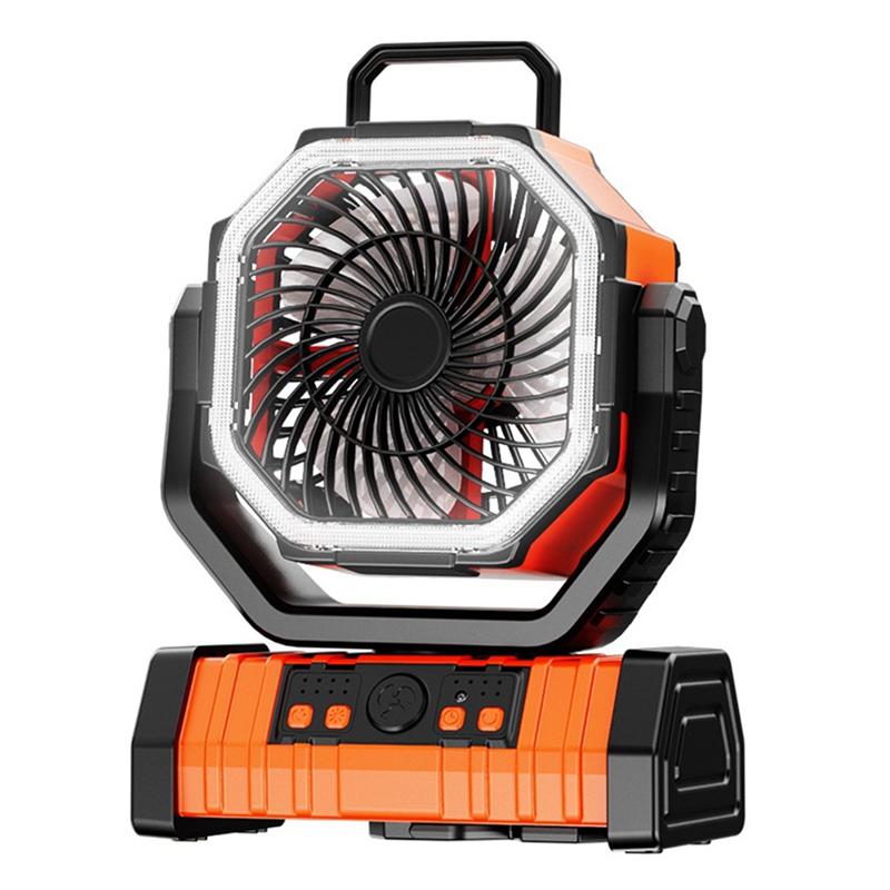 M-Modern-New Outdoor Camping Fan Camping Fan Fishing Fan 20,000 Mah Four-Speed Adjustable Directional USB Rechargeable Shaking H оранжевый