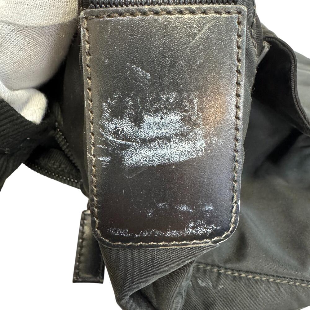 PRADA Triangle With logo Nylon Shoulder Bag black Nylon Used