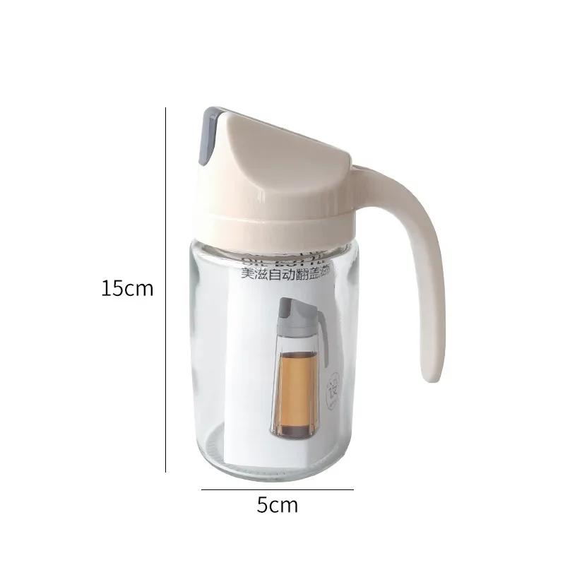 Household Kitchen Large-capacity 1000ml Dustproof Glass Oil Bottle with Automatic Opening and Closing
