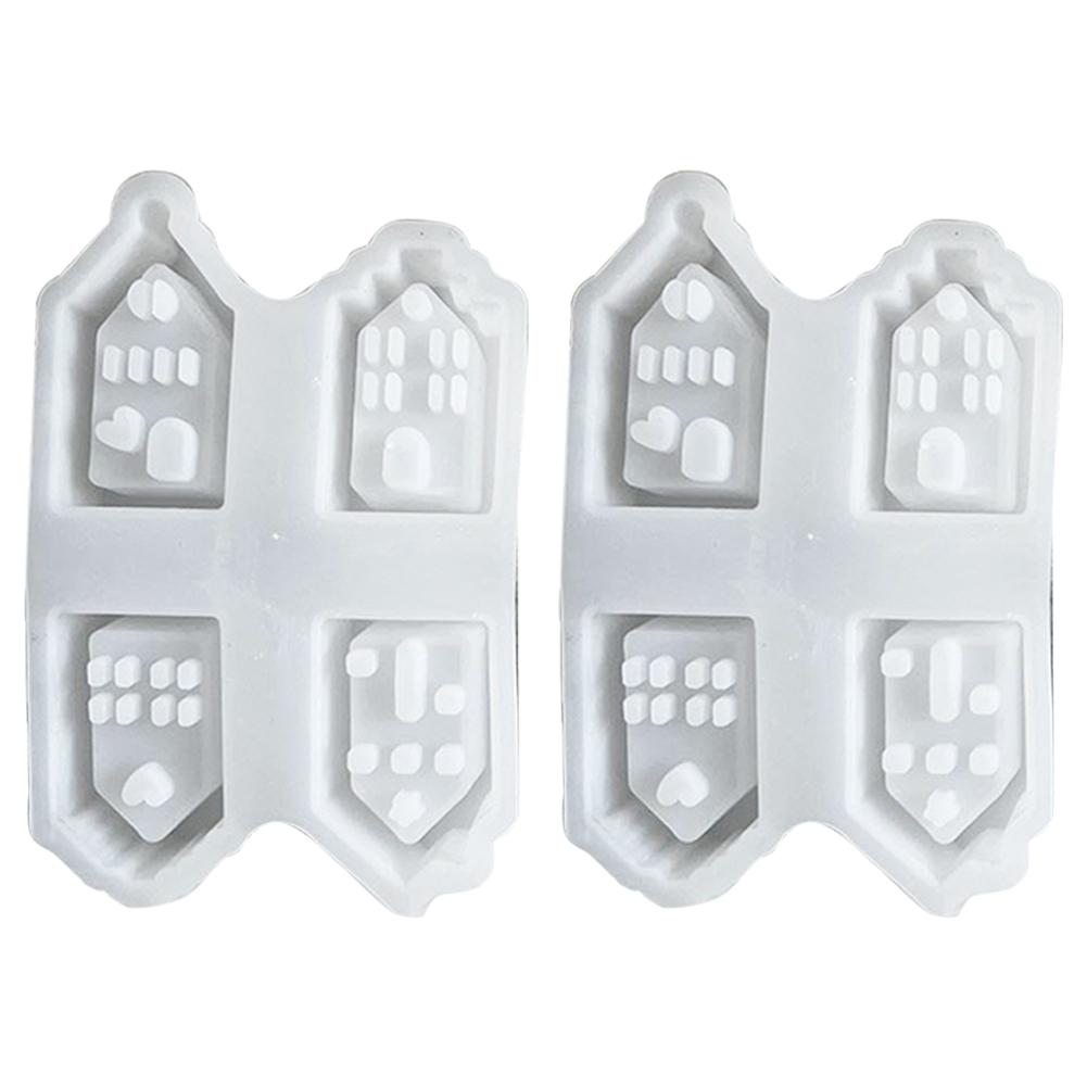 Silicone DIY Handmade House Molds Versatile Art House Candle Molds House Shaped Candlestick Mould for Table Decoration
