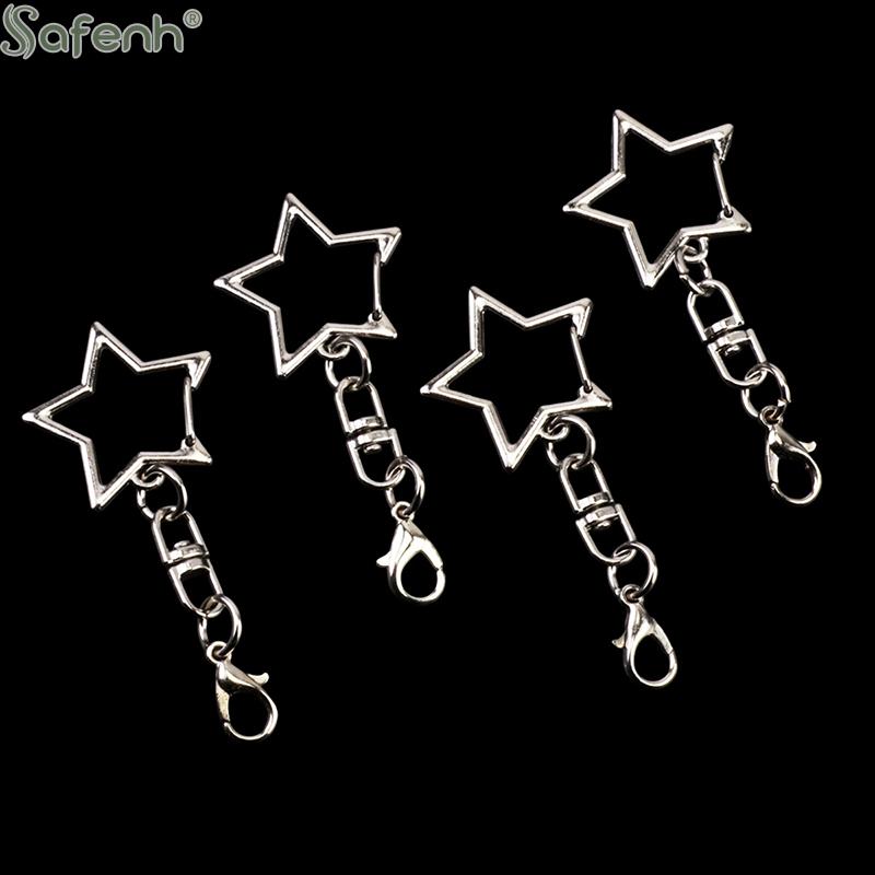30Pcs Unique Alloy Star Keyring Pendant Star Shaped Clasp For DIY Projects