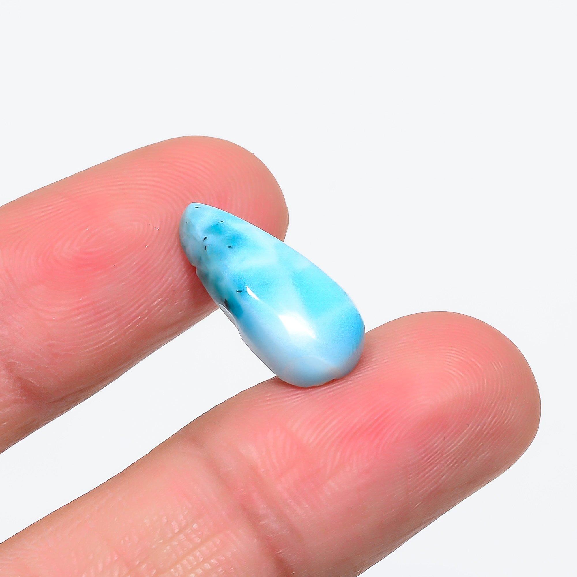 

Republic Larimar 1x2mm Natural Cabochon Fine Loose 10Cts. m4v23 синій