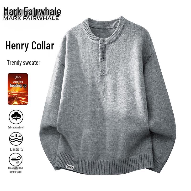 Mark Fairwhale Men's Henry Collar Pullover Sweater