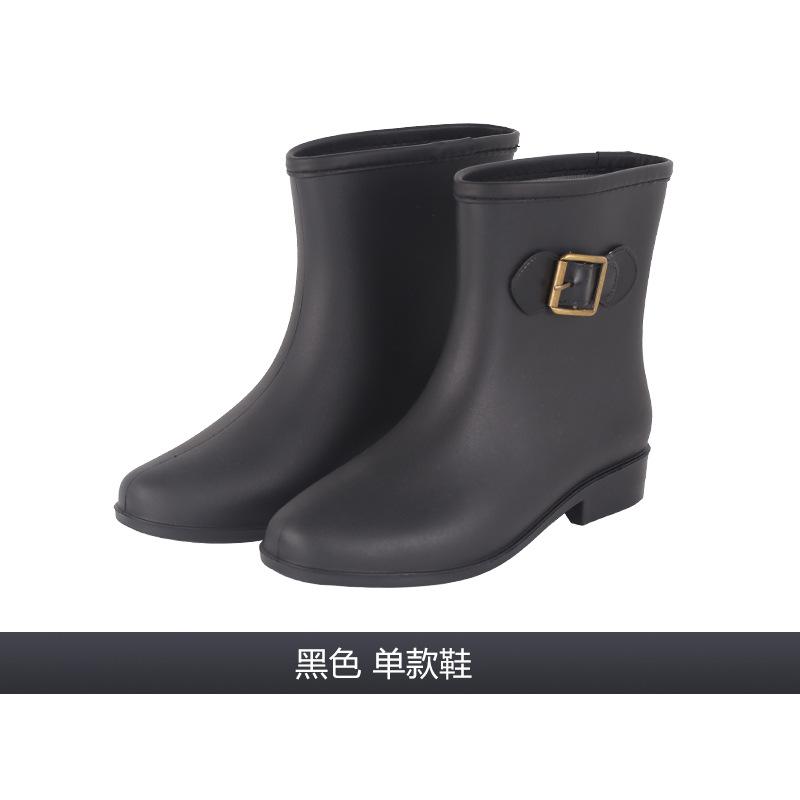 Water shoes Japanese and Korean women's rain shoes medium rain boots high-end bow waterproof glue shoes women's rain boots
