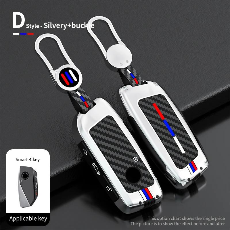 Car Zinc Alloy Key Case Cover Holder For BMW Energy Ix XM I7 X7 7 Series Smart Remote Key Protective Shell Accessories 2023