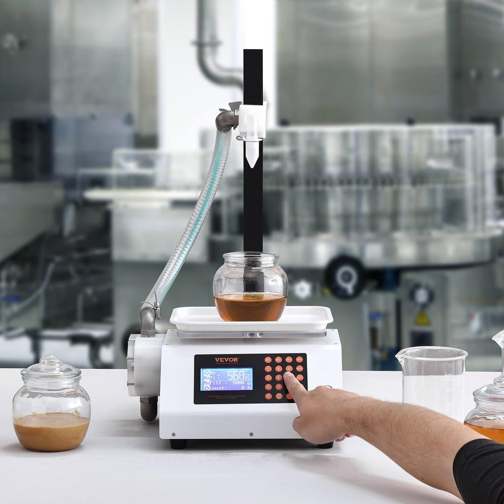 Liquid Filling Machine, 50-5000 g Weighing Capacity, Automatic Bottle Filler Machine Bottling Machine Gear Pump Digital Control for Honey, Oil, Wine,