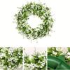 Artificial Summer Wreath Baby Breath Wreath for Front Door Farmhouse Garden Wedding Party Outdoor Decorations