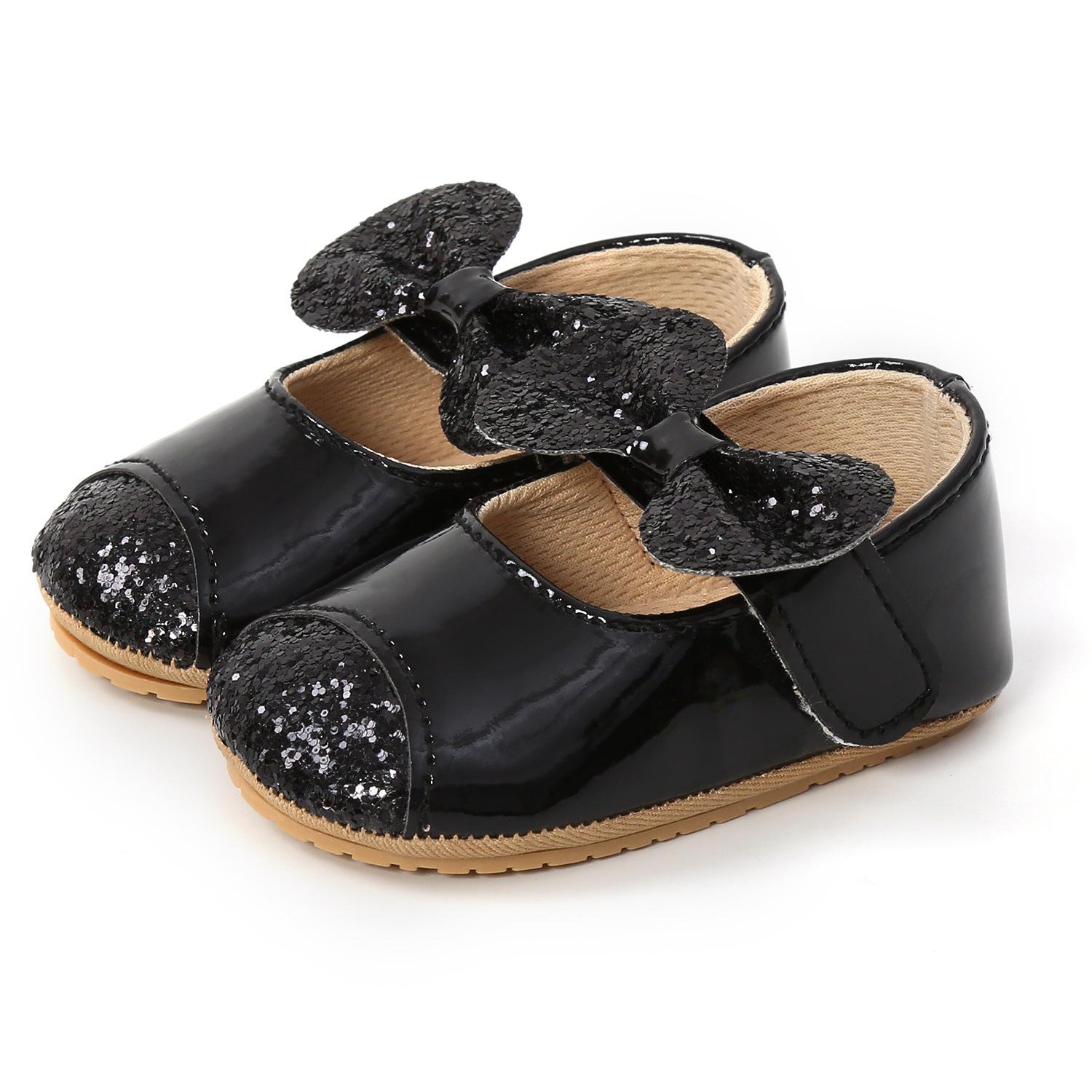 

MYGGPP Обувь принцессы с бабочками и блестками Детская обувь Детская обувь Обувь на мягкой подошве Обувь для малышей 13cm чёрный