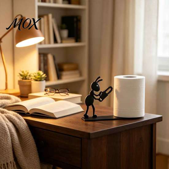 Matte Black Paper Roll Stand Funny Ant Toilet Holder, 3D Printed Novelty Free Standing Versatile Desktop Organizer Decorative Bathroom Tissue