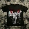Klassisches Y2K Gothic Stil T-Shirt Druck Oversize T-Shirt High Street Hemden Gothic Rundhals Baumwoll Tops Neu Herren Damen