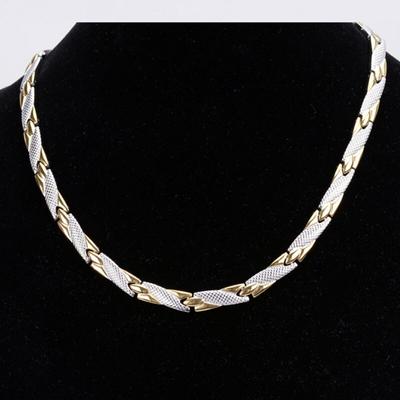 Germanium Element Schmuck Kontrast Magnet Titan Stahl Lange Halskette Herren Halskette