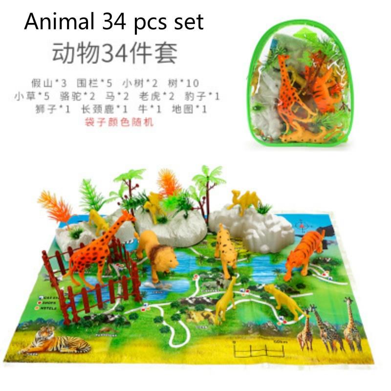30/32/34pcs Set  Dinosaur Toy Educational Toy Simulation Dinosaur AnimalModel Toy