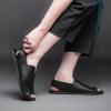 Fashion 2025British Style Roman Sandals Summer Mens Casual Leather Outdoor Anti-skid Driving Shoes Breathable Trendy Soft Soled Sandals