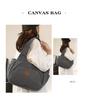 2025 Women's One-Shoulder Bag: Trendy, Versatile Canvas Handbag with Large Capacity, Simple Korean Style, Solid Color.