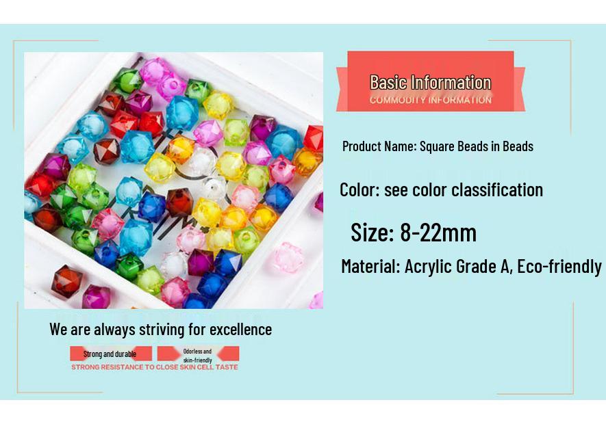 White Acrylic Cube Beads for DIY Beading Tissue Box