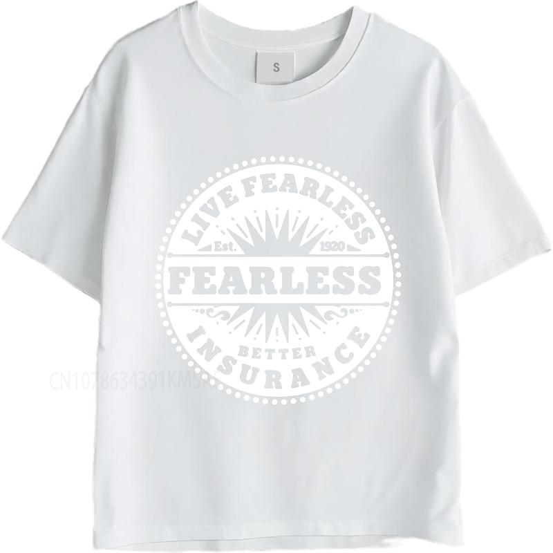 Graphic summer Man tshirt Live Fearless Better Insurance Established 1920 Short Sleeve Soft O Neck Tshirt cotton teeshirt