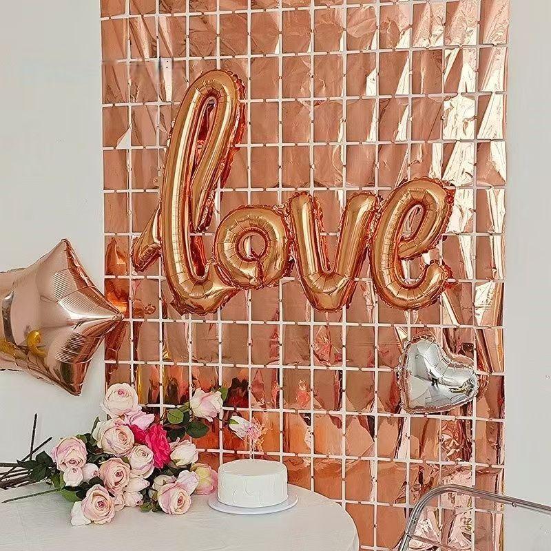 Luxury Great Event Decor Wall Background Curtain Party Decoration Backdrop Decor Square Sequin Panel