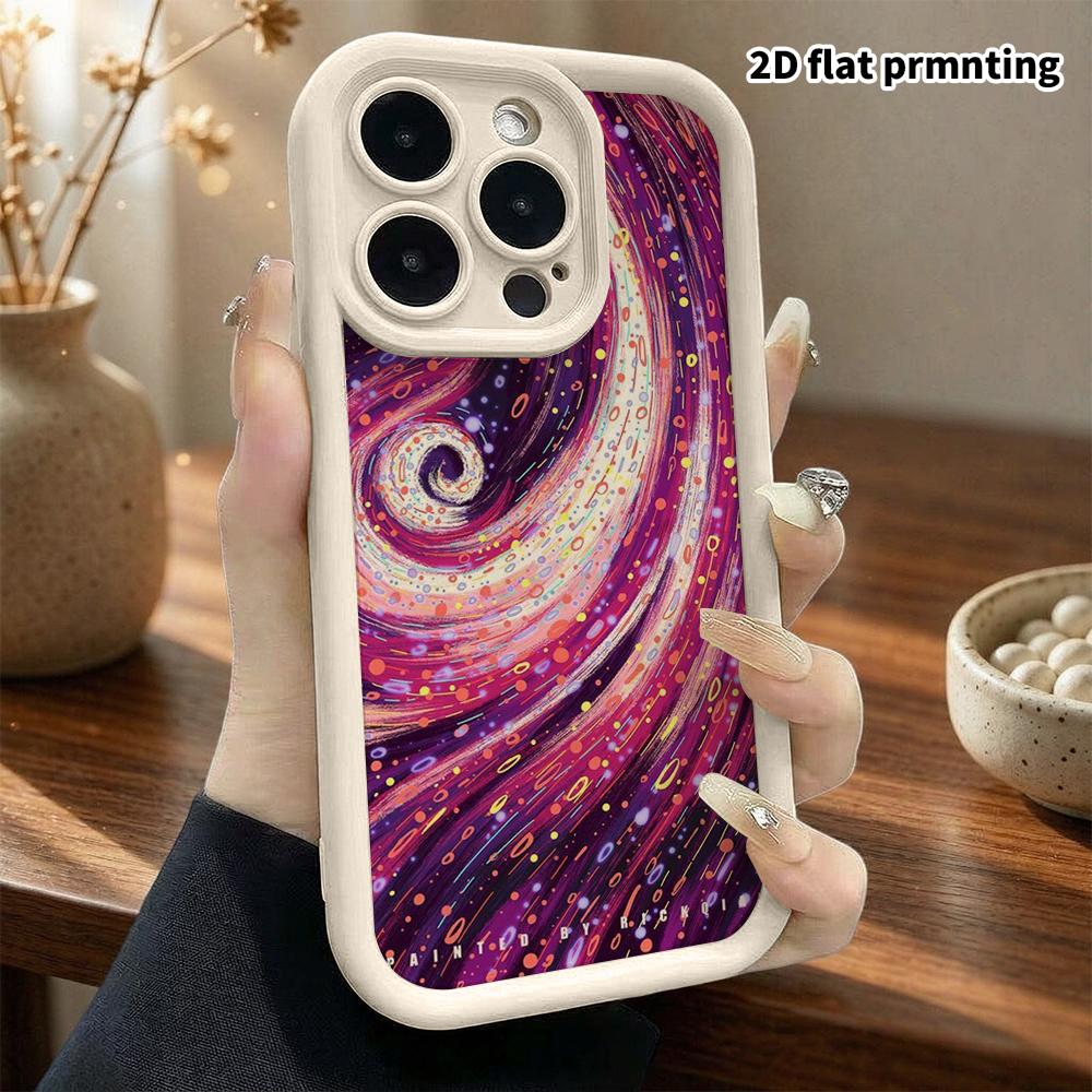 Phone Case: 2D Flat, Fits iPhone 18, 17, 16, 15, 14, 13 Pro, Colorful Swirl, Perfect Christmas and Halloween Holiday Gift