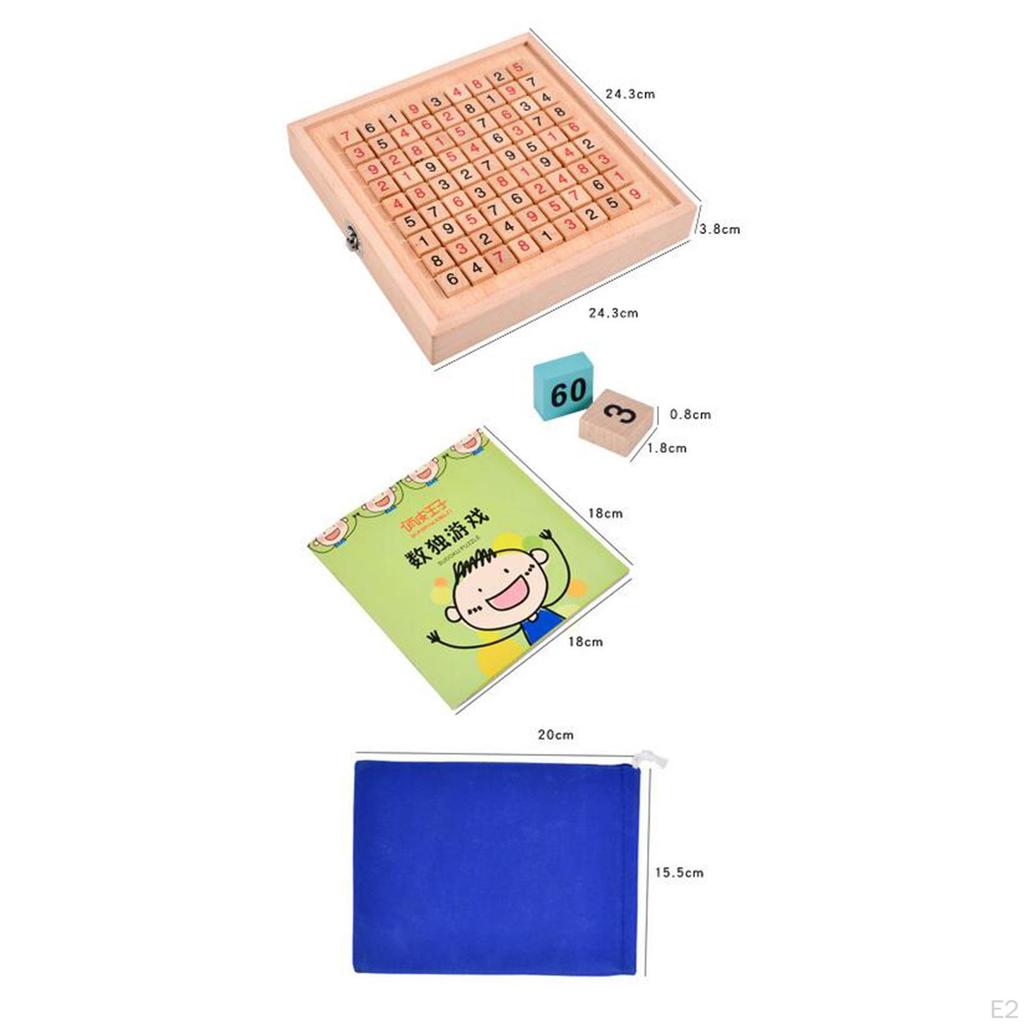 1-100 Digital Math Learning Toy Educational Montessori Toys Train Logical Wooden Sudoku Board for