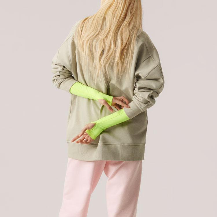 Adidas X Stella McCartney Sweatshirts Unisex Light Yellow Crew Neck Moderate Regular IA7714