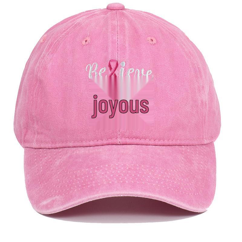 Breast Ribbon Embroidered Duckbill Cap for Sports & Sun Protection