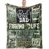 Fishing Blanket Dad Father's Day Gift Flannel Throw 60x50 Reel Cool Dad