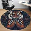 1pc Tiger Print Carpet, Round Non Slip Durable Large Size Office Carpet, Suitable for Office